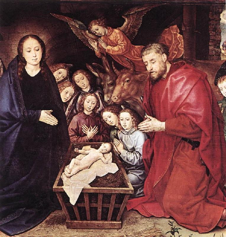 GOES, Hugo van der Adoration of the Shepherds (detail) sdg oil painting picture